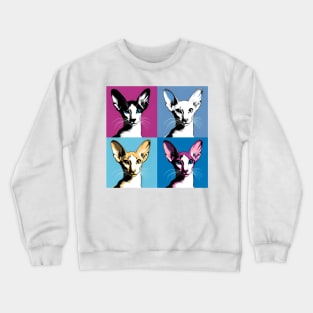 Oriental Short Hair Pop Art - Cat Lovers Crewneck Sweatshirt